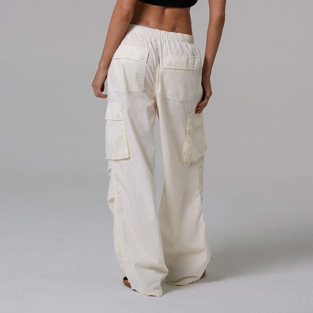 Talentless Cargo Pant Drawstring Wide Leg in Cream Casual Streetwear Women Small - Picture 3 of 16